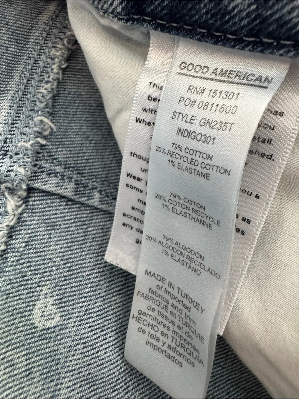 Good American Women’s Jeans Size 6 / 28 Light Wash Straight Leg GN235T INDIGO301